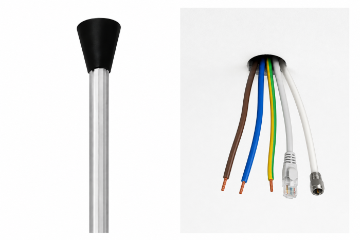 Preview: Deckenanschlusssäule, Kabel Säule, Boden-Decken Stange, Kabelkanal